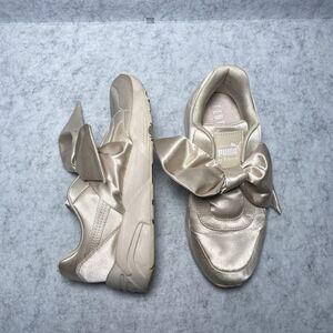 PUMA FENTY X Rihanna Satin Bow Cream Sneakers Tennis Shoes Women 7 Slip On